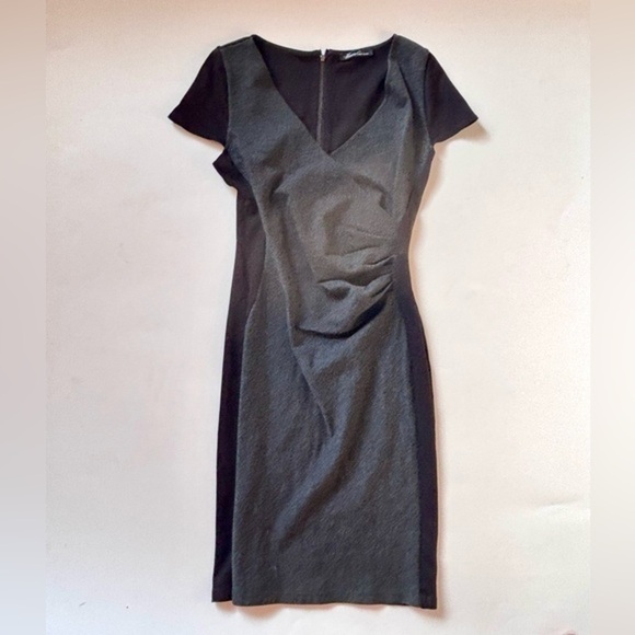 Kenneth Cole Black and Grey Fitted Sheath Dress - Picture 1 of 4